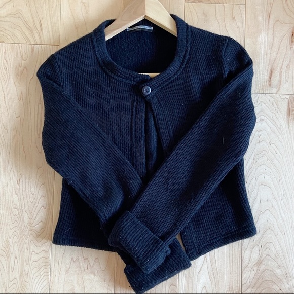 La Petite Francaise Knit Cropped Cardigan Black S - Picture 6 of 11